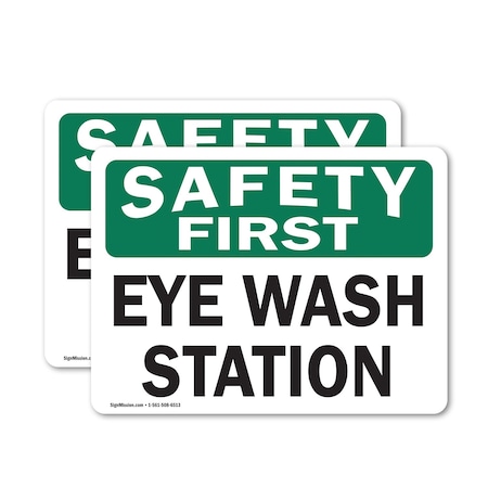 Signmission Eye Wash Station, 24 in W x Rectangle, Vinyl Decal OS-2PACK-CL-D-1824-L-20008